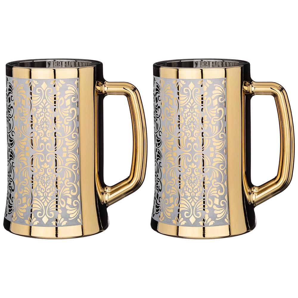 Бокал для пива стеклянный Gold and silver