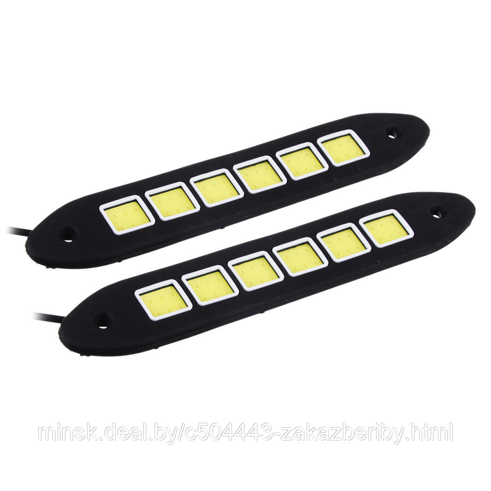NEW GALAXY Дневные ходовые огни, LED 36шт, гибкий резин. корп., 180мм, 12V, белый, 2шт.