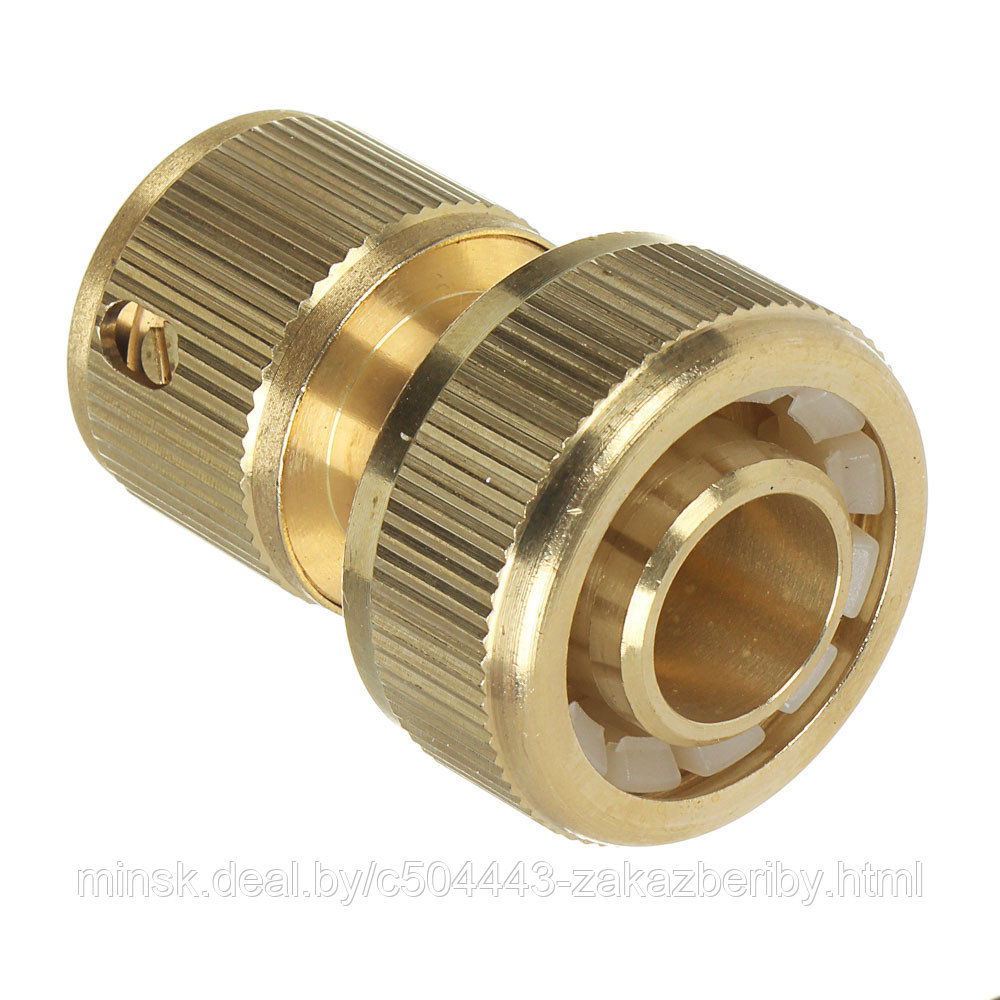 INBLOOM PROF+ Коннектор c аквастопом для шланга d3/4", латунь MY-304