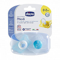 Пустышка Chicco Physio Micro 0-2 мес + Пустышка Physio Акционный набор голубой