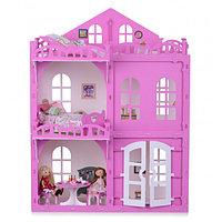 Кукольный домик Полесье Элизабет бело-розовый с мебелью