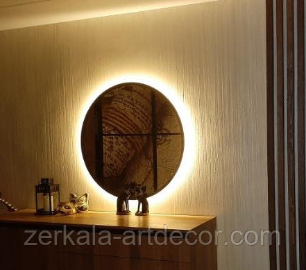 Зеркало круглое Svart с LED подсветкой. 700 - фото 3 - id-p152161533