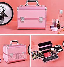 Бьюти-кейс для косметики «BuImer»  кейс для мастеров,  розовый, фото 3