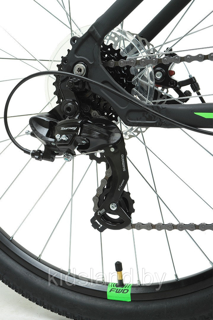 Велосипед Forward Apache 27,5 2.2 S Disc" (черный матовый/ярко-зеленый) - фото 8 - id-p175714972
