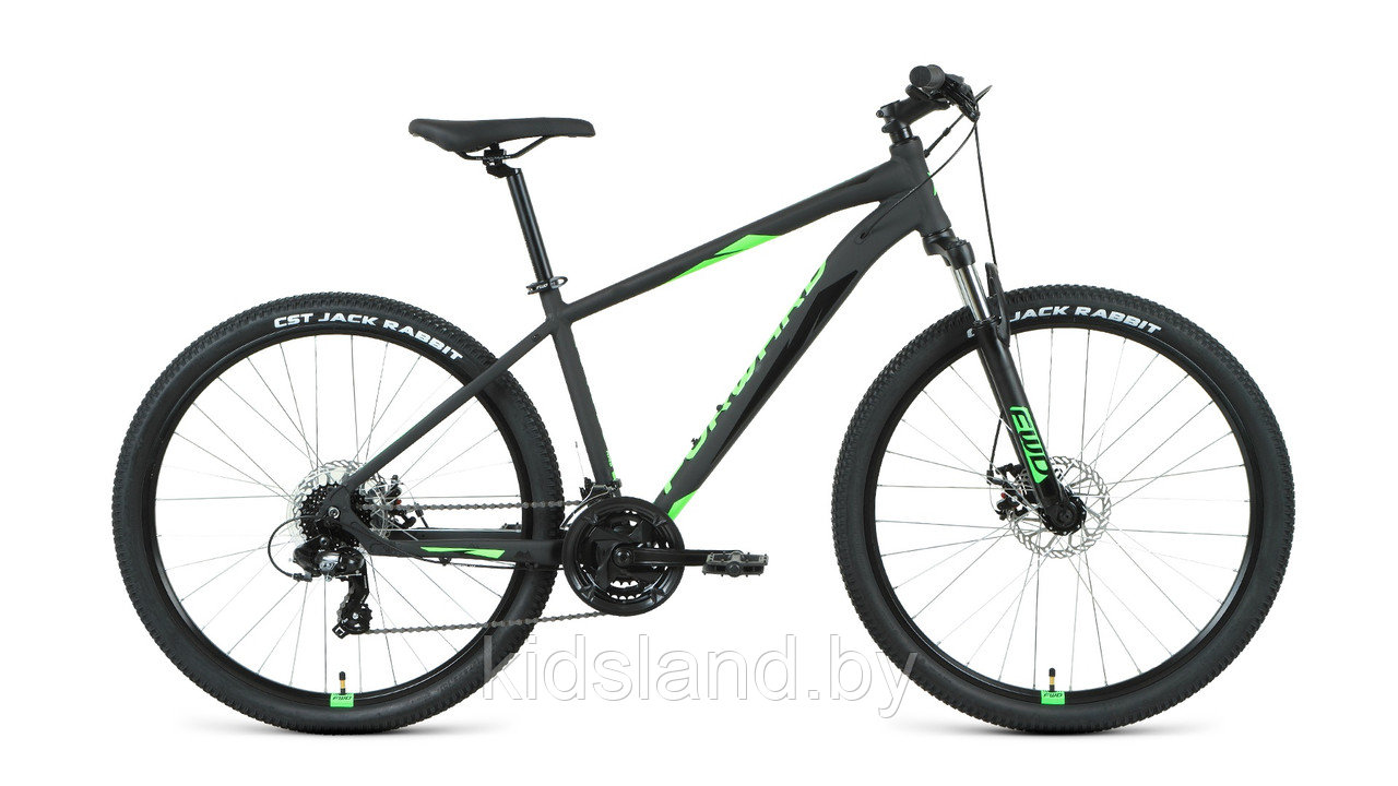 Велосипед Forward Apache 27,5 2.2 S Disc" (черный матовый/ярко-зеленый) - фото 1 - id-p175714972