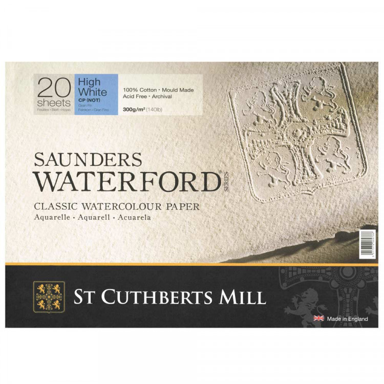 Блок для акварели Saunders Waterford cold press, High White 300 g/m² 310x230mm (20 листов) - фото 1 - id-p175720560