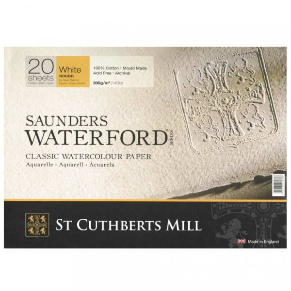 Блок для акварели Saunders Waterford rough White 300 g/m² 310x230mm (20 листов) - фото 1 - id-p175721403