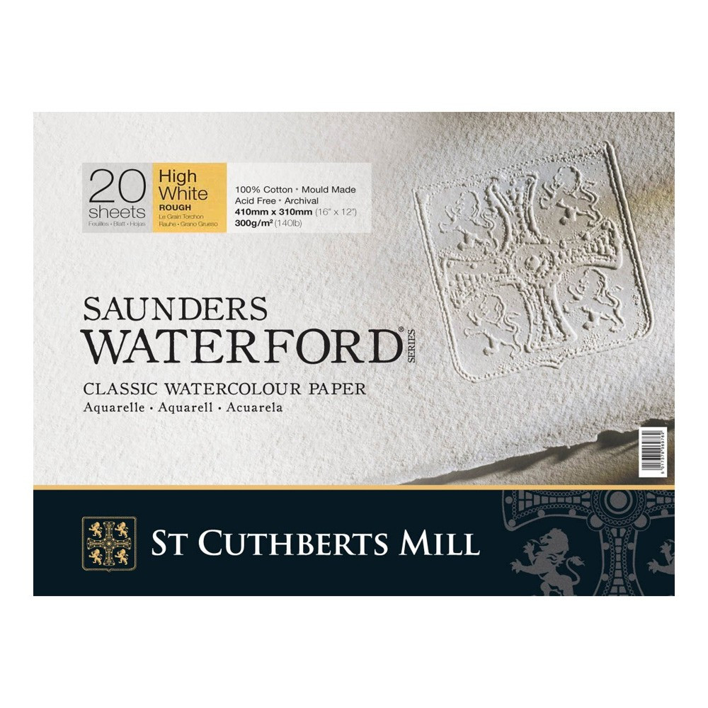 Блок для акварели Saunders Waterford Rough High White 300 g/m² 410x310mm (20 листов) - фото 1 - id-p175721696