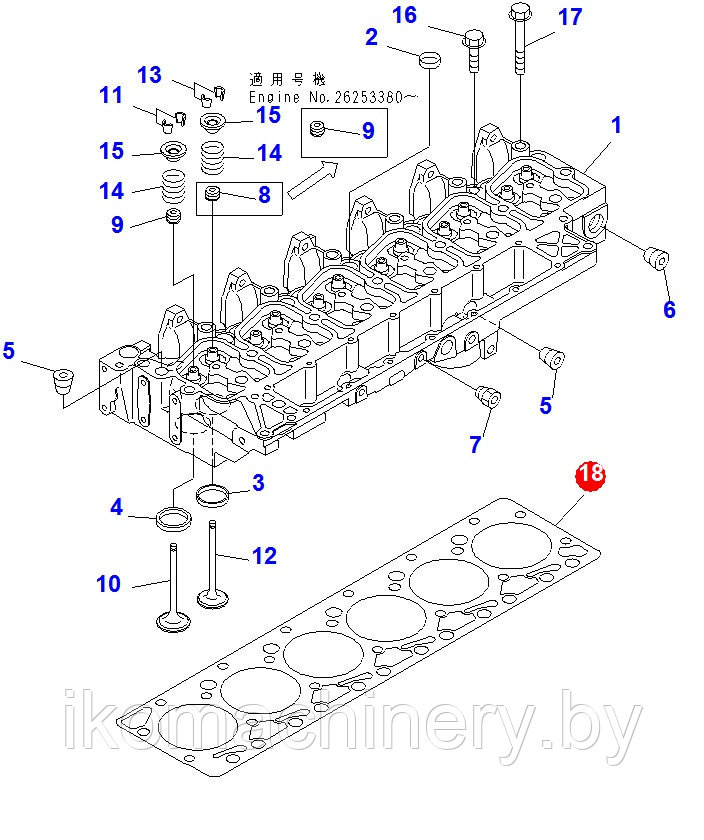 ПРОКЛАДКА ГБЦ KOMATSU PC200/210/220/240 - 6