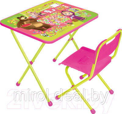 Комплект мебели с детским столом Ника КП/1 Маша и Медведь. Азбука 1
