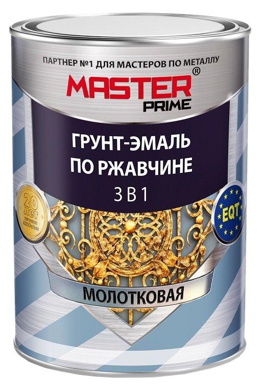 Грунт-эмаль по ржавчине 3 в 1 молотк. св.-серый FARBITEX ПРОФИ MASTER 0,9кг
