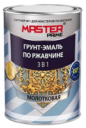 Грунт-эмаль по ржавчине 3 в 1 молотк. св.-серый FARBITEX ПРОФИ MASTER 0,9кг, фото 2