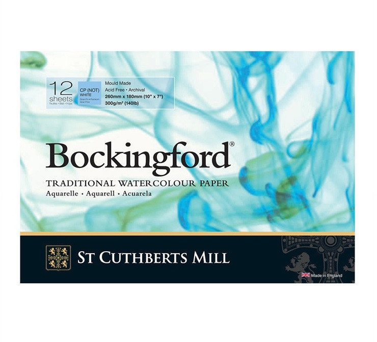 Склейка для акварели "Bockingford CP" среднее зерно 26х18 см 300 г/м2, 12л.