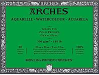 ARCHES® Склейка для акварели CP среднее зерно белый натуральный 300 гр 23 x 31 см 20 листов