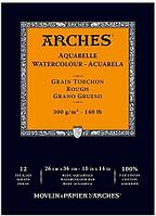 ARCHES® Блокнот для для акварели Торшон натуральный белый 300 Grs 26x36 cm 12 листов