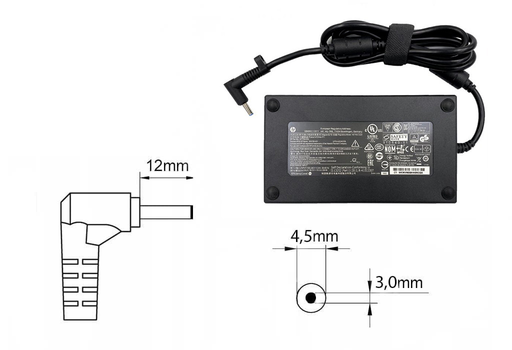 Оригинальная зарядка (блок питания) для ноутбука HP 815680-002, 835888-00, 200W, Slim, штекер 4.5x3.0 мм - фото 1 - id-p127537143