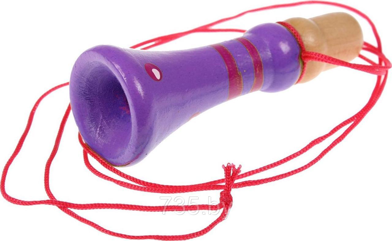 Деревянный свисток-дудочка на шнурке, фиолетовый - фото 2 - id-p175811611