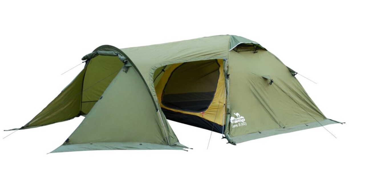 Палатка экспедиционная Tramp CAVE 3-местная (V2) Green, арт TRT-21g (490х220х130) - фото 1 - id-p175812561