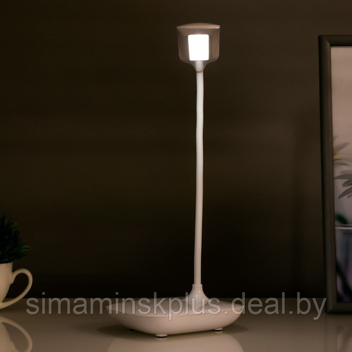 Настольная лампа сенсорная 16758/1 LED 2Вт 6000К USB АКБ белый 13х10,5х38 см - фото 4 - id-p175816606