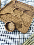 Менажница деревянная из дуба для сервировки (квадратная), фото 4