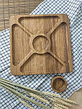 Менажница деревянная из дуба для сервировки (квадратная), фото 2