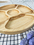 Менажница деревянная из ясеня для сервировки (круглая), фото 3