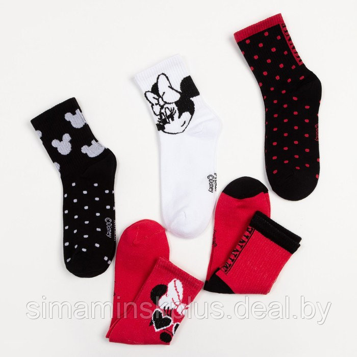 Набор носков "Minnie Mouse", Минни Маус, 5 пар, 22-24 см - фото 4 - id-p175818343