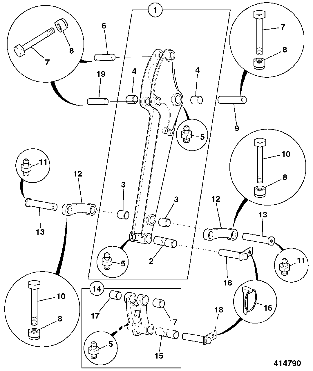 911/23900  Палец тяги ковша  JCB 8014-8020