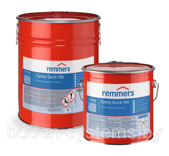 Remmers Epoxy Quick 100 (25 кг) - Быстрореагирующая прозрачная эпоксидная смола, не содержит растворителей - фото 1 - id-p73558037