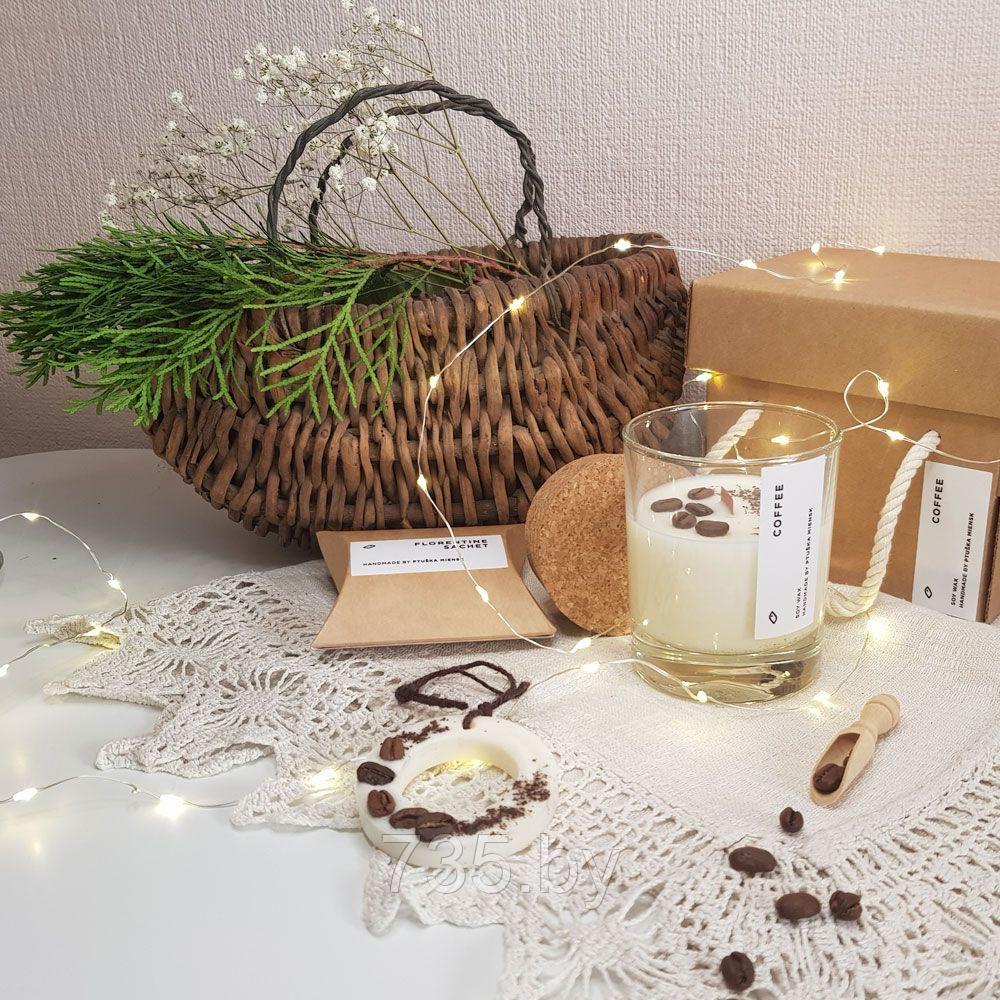 Подарочный набор "Кофе" Соевая аромасвеча & Флорентийское саше