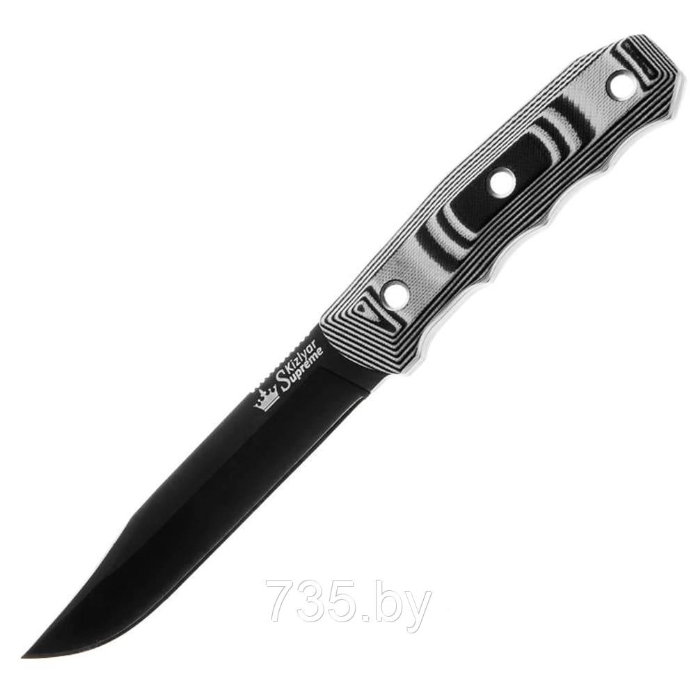Нож Enzo AUS-8 BT (Черный, G-10, Ножны кайдекс) - фото 1 - id-p175825431