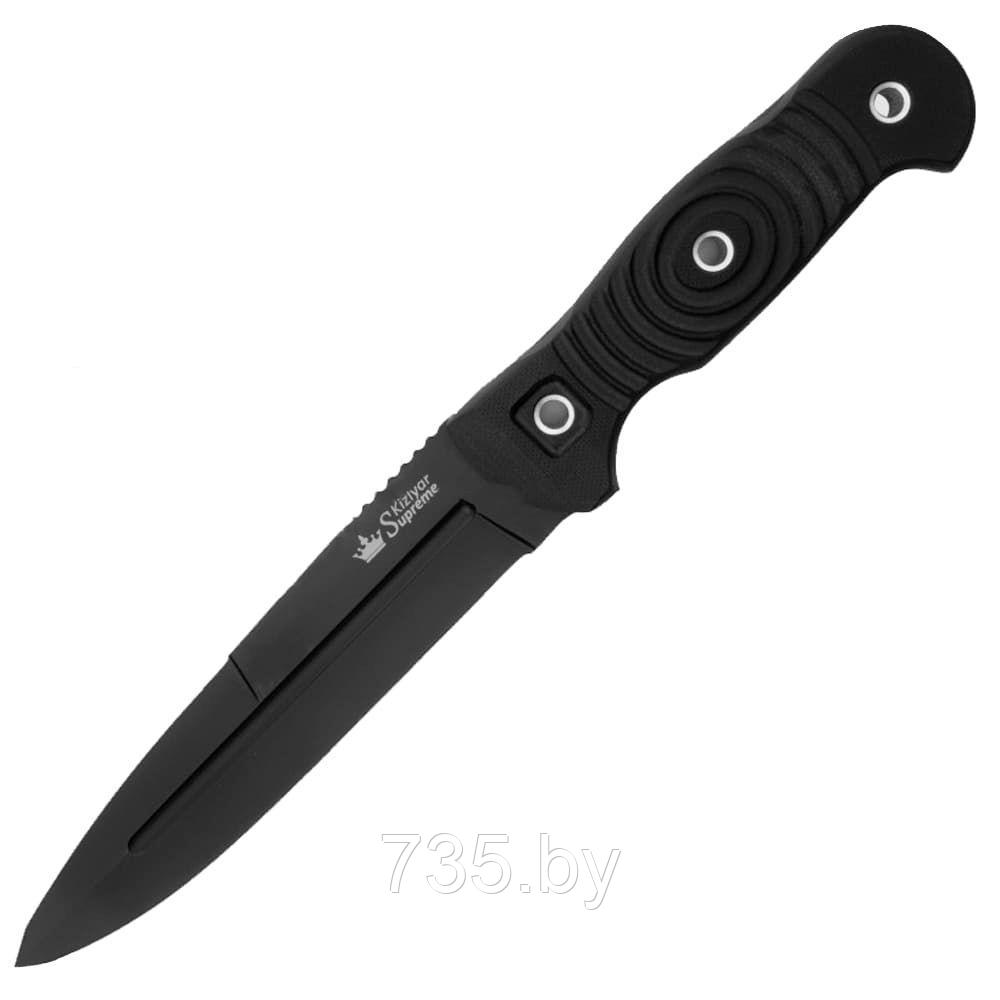 Нож Legion AUS-8 ВТ (Черный, черная рукоять, черные ножны)