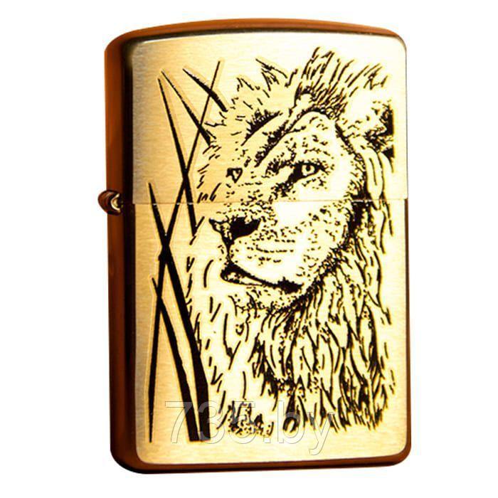 Зажигалка ZIPPO Proud Lion 204B PL с покрытием Brushed Brass - фото 1 - id-p175825435