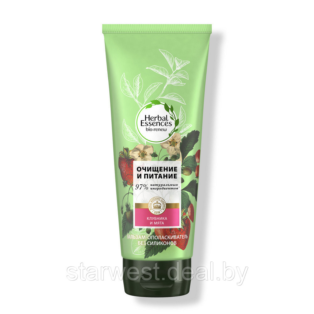 Herbal Essences Белая Клубника и Сладкая Мята 180 мл Бальзам-ополаскиватель / кондиционер для волос - фото 3 - id-p159101702