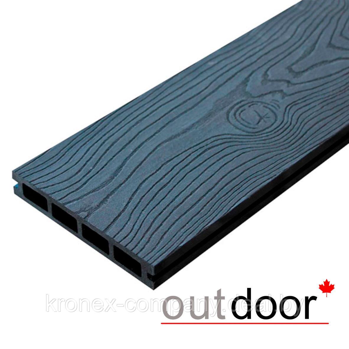 Террасная доска ДПК Outdoor 3D 150*25*4000 мм. OCEAN BLACK черная - фото 2 - id-p92689140