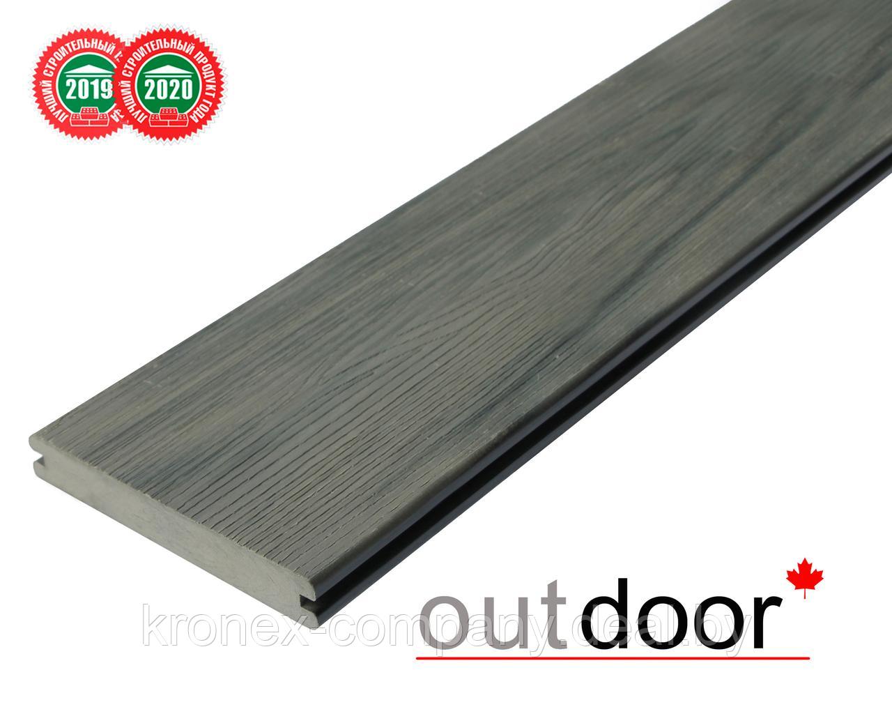 Террасная доска ДПК Outdoor 3D 140*21*2900 мм. полнотелая STORM/OLD WOOD GREY серая микс - фото 2 - id-p92689145