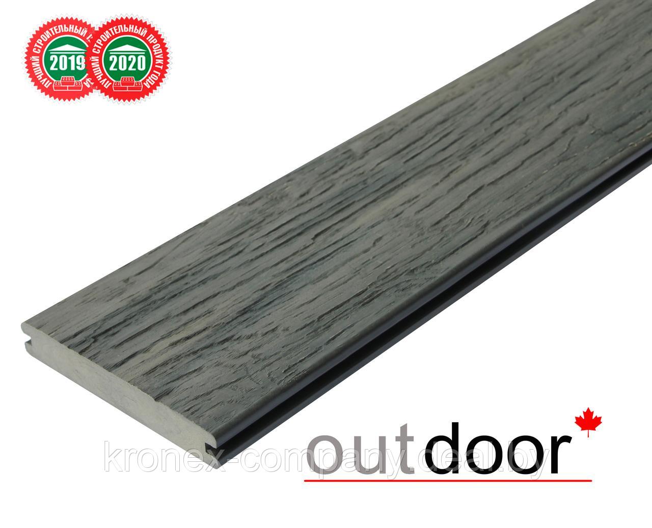 Террасная доска ДПК Outdoor 3D 140*21*2900 мм. полнотелая STORM/OLD WOOD GREY серая микс - фото 3 - id-p92689145