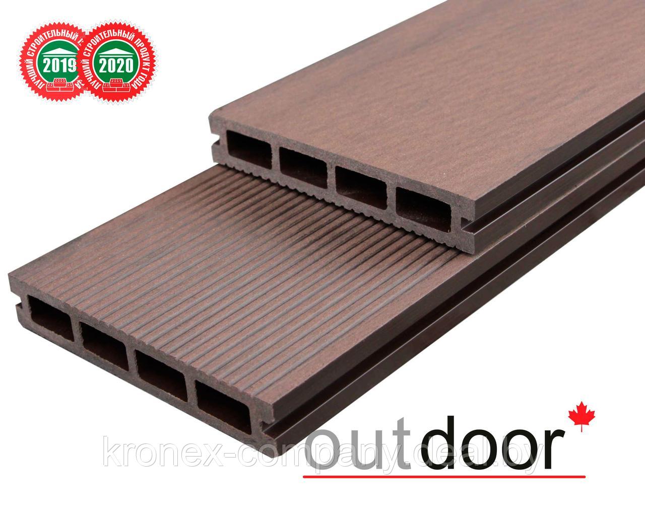 Террасная доска ДПК Outdoor 150*25*3000 мм. вельвет/шлифованная коричневая микс - фото 7 - id-p103075889