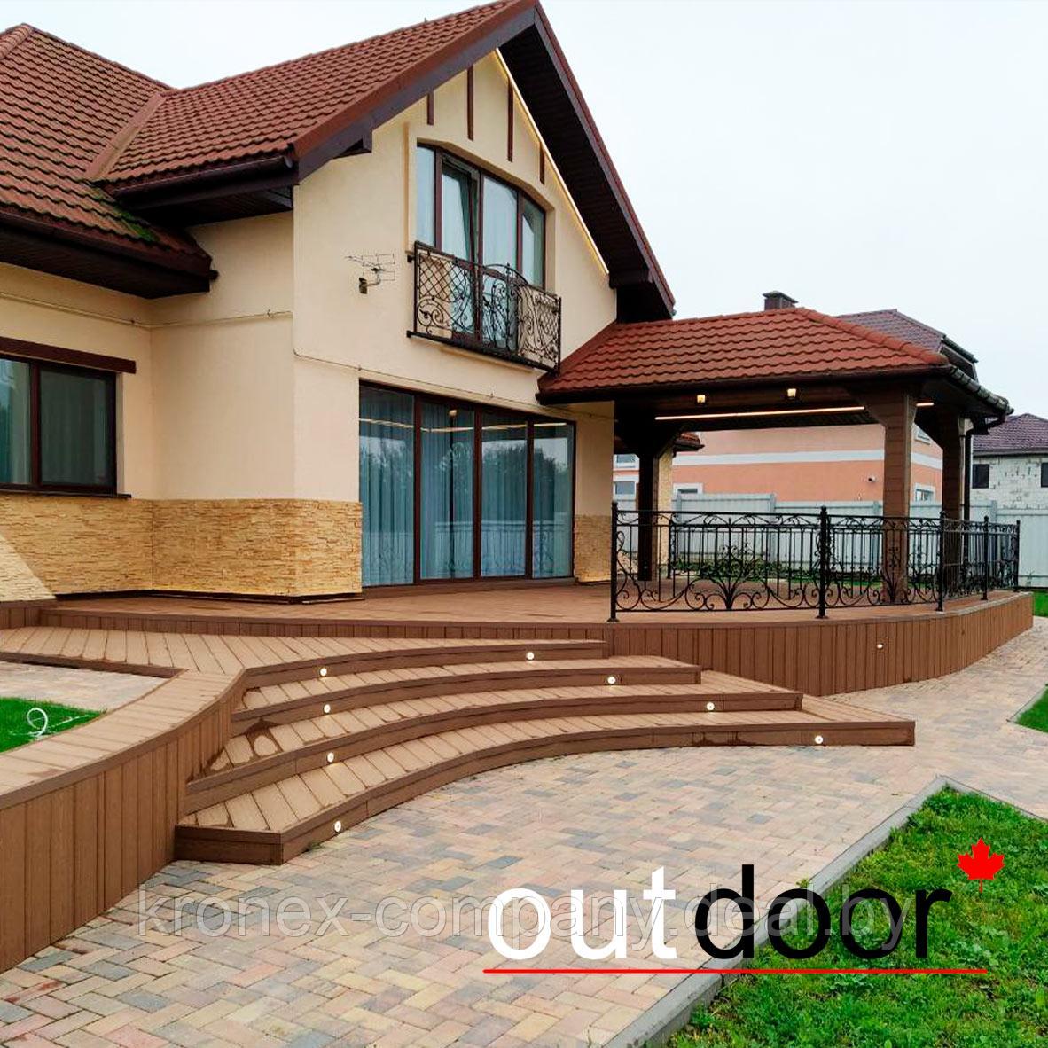 Террасная доска ДПК Outdoor 150*20*4000 мм. вельвет/текстура дерево дуб - фото 4 - id-p144933490