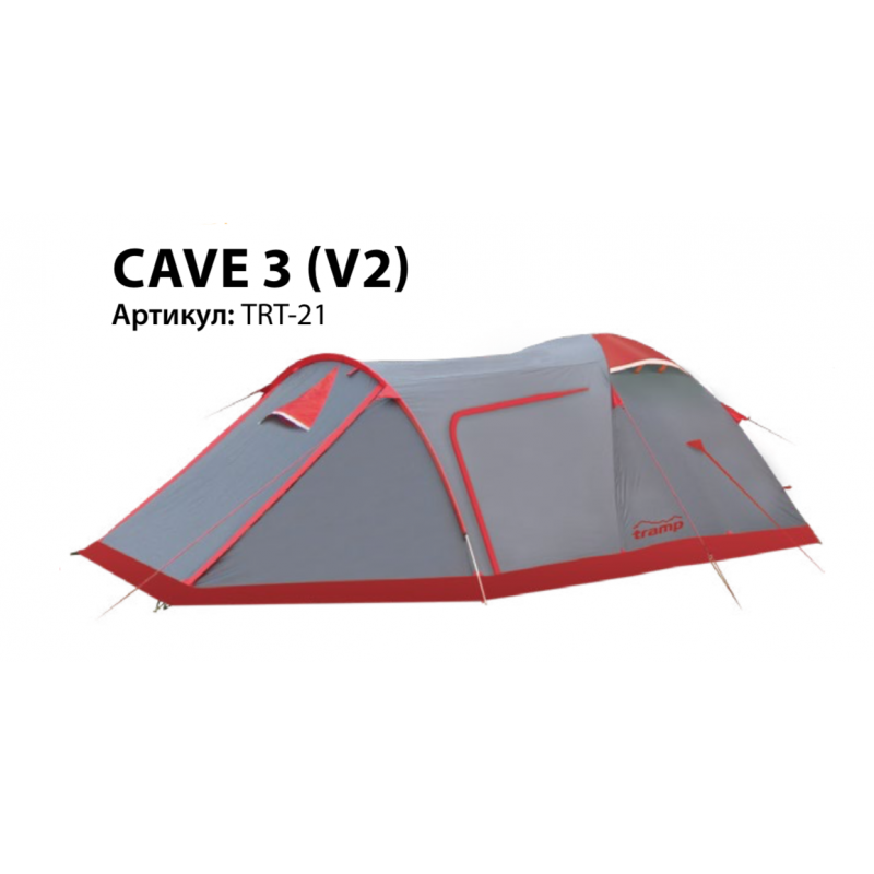 Палатка экспедиционная Tramp Cave 3-х местная, арт TRT-21 (490х220х130)