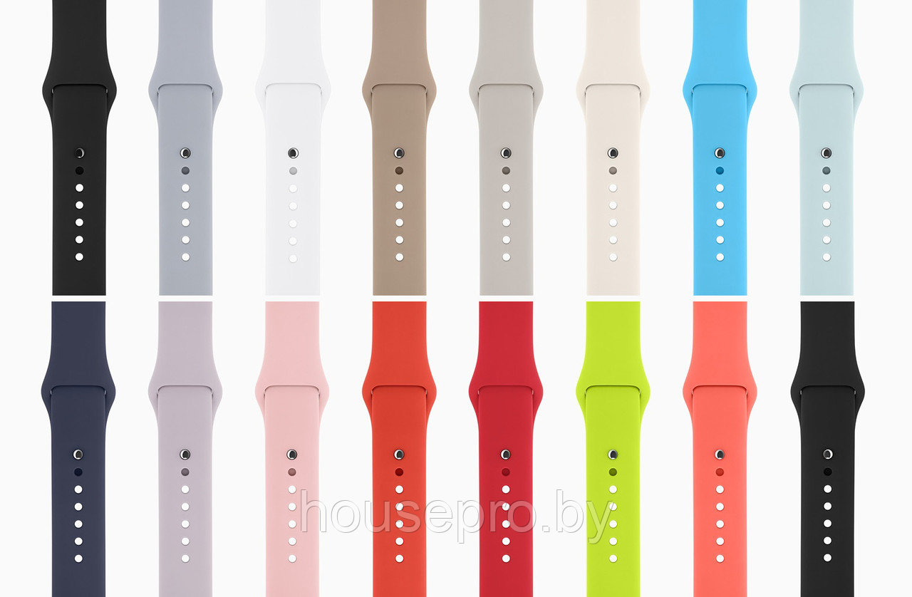 Силиконовый ремешок Apple Watch (38/40 мм.) цвета в ассортименте