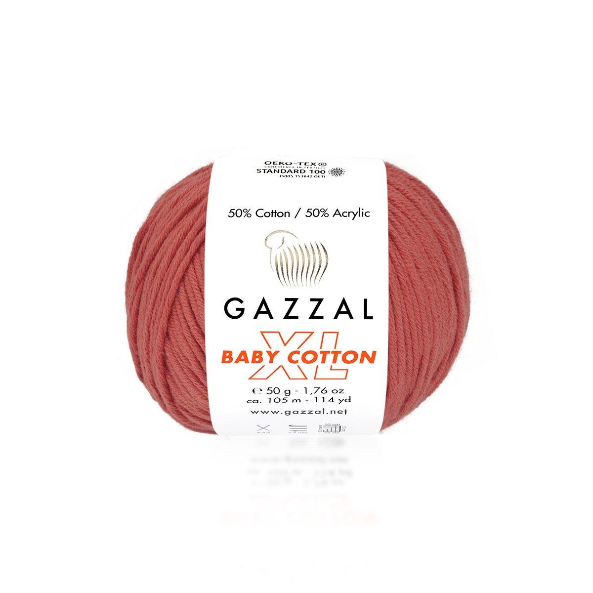 Пряжа Gazzal Baby Cotton XL 3418 красный