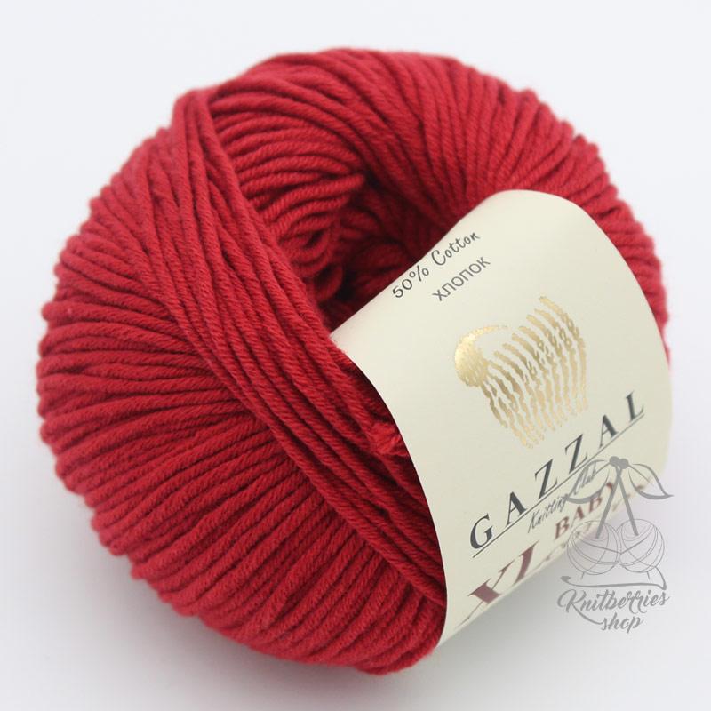 Пряжа Gazzal Baby Cotton XL 3439 тёмно-красный - фото 1 - id-p175876673