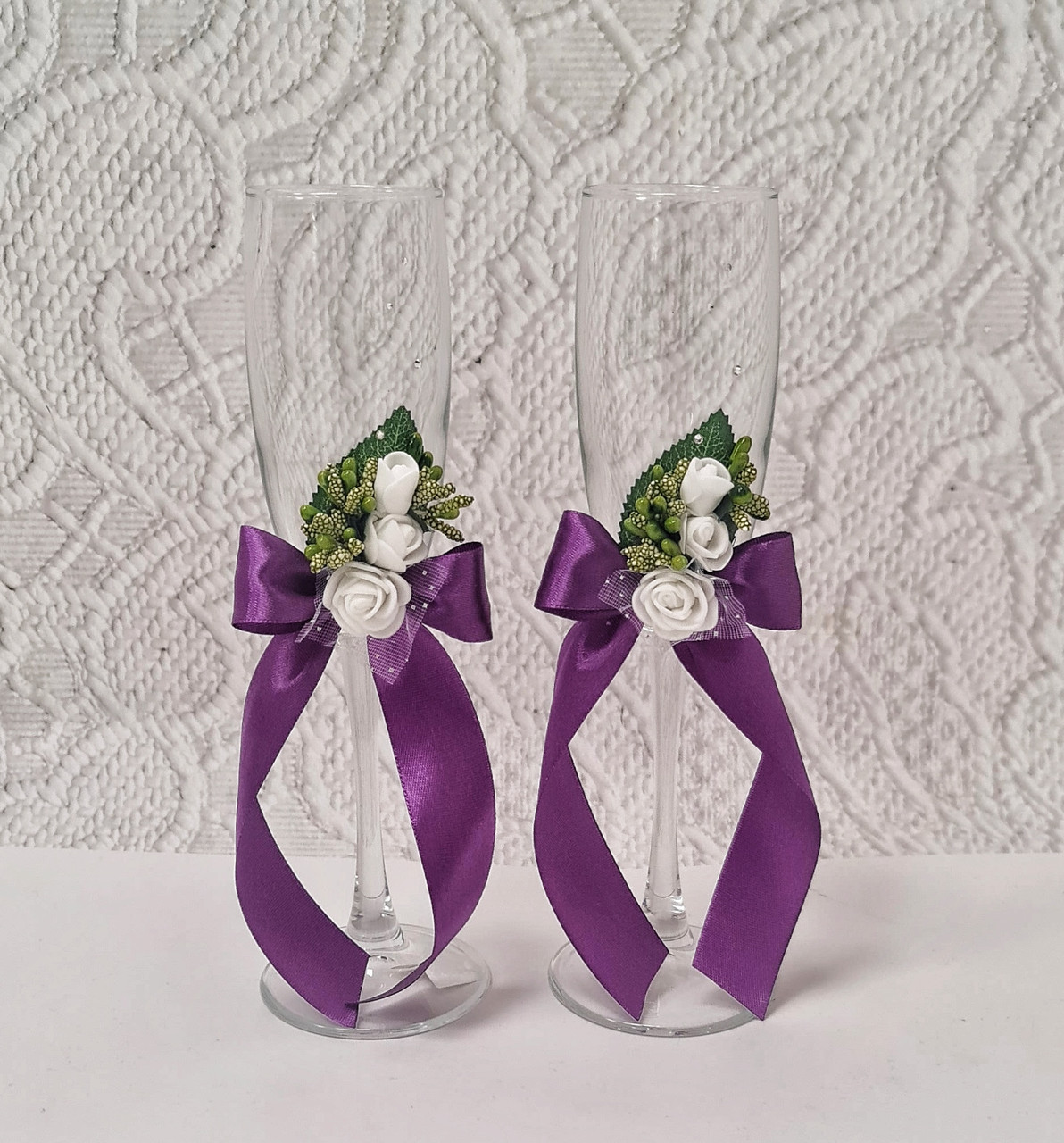 Свадебные бокалы "Классика" фиолетовые