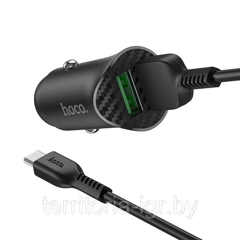 Автомобильное ЗУ Z39 2USB 18W QC3.0 + кабель Micro-USB черный Hoco - фото 4 - id-p175882854