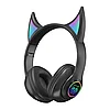 Детские беспроводные Аниме наушники STN-25 Подсветка/mp3 плеер. Цвет- черный, фото 3