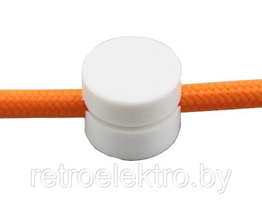 Пластиковый фиксатор провода плоский, белый, фото 2