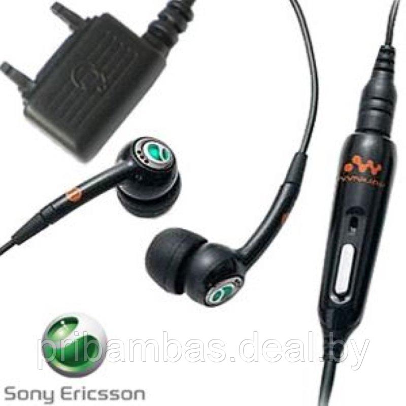 Наушники (стерео гарнитура) оригинальные Sony Ericsson HPM-70 Черные Fast Port для Sony Ericsson C51