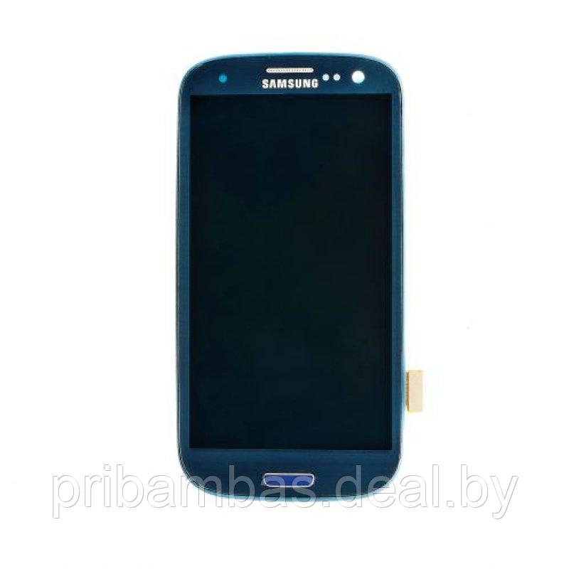 Дисплей (экран) для Samsung Galaxy S3 mini i8190 с тачскрином синий - фото 1 - id-p2968145