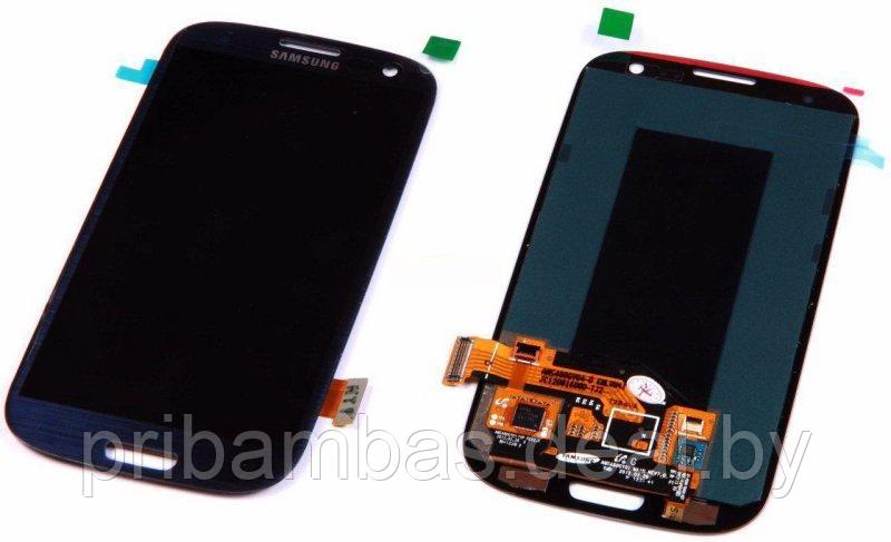 Дисплей (экран) для Samsung Galaxy S3 mini i8190 с тачскрином и рамкой синий - фото 1 - id-p2968147
